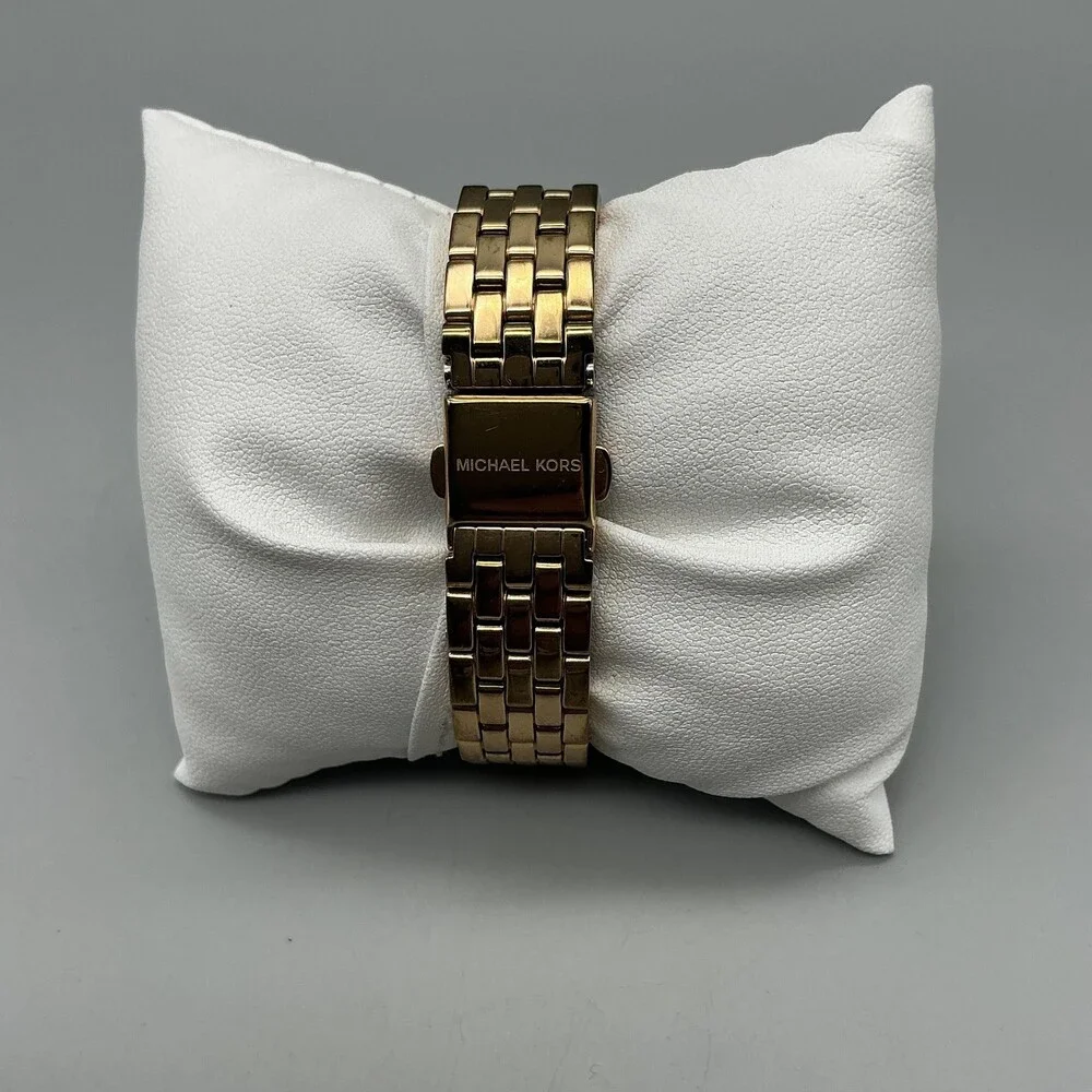 Michael Kors MK-4514 Womens Watch 34mm Rose Gold Tone Crystals New Battery 6